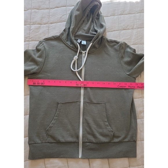 divided h&m womens Medium long sleeve full zip hooded Green sweater - Picture 4 of 10